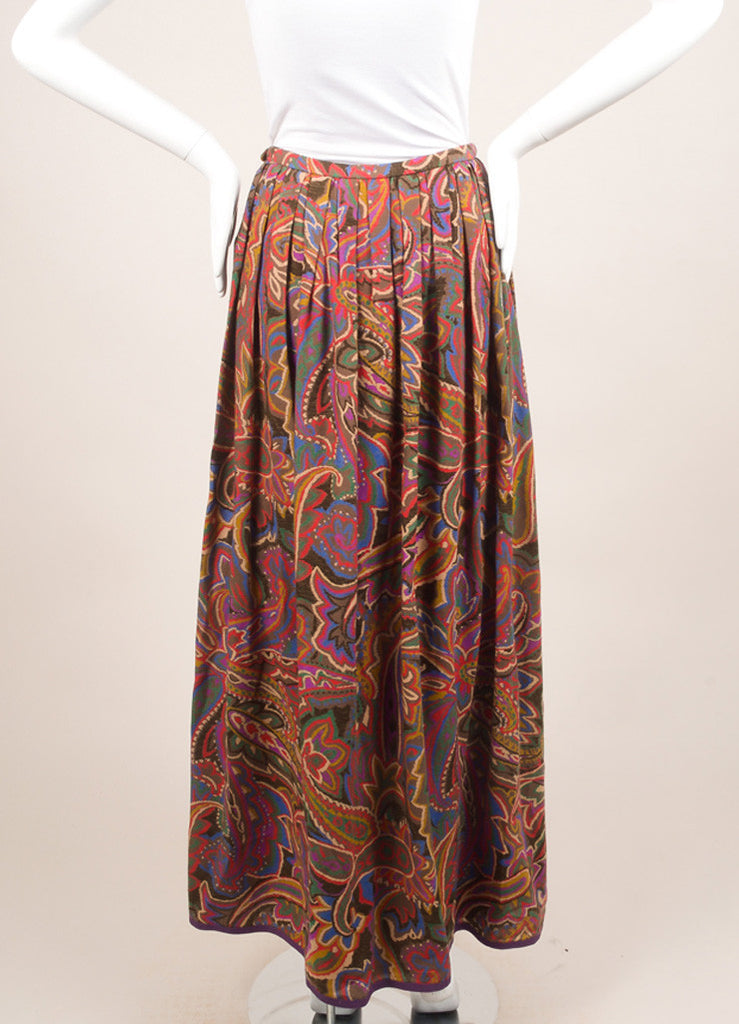 Lanvin | Red, Blue, and Brown Floral Paisley Maxi Skirt – Luxury Garage ...