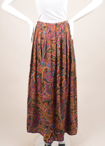 Red, Blue, and Brown Floral Paisley Maxi Skirt – Luxury Garage Sale