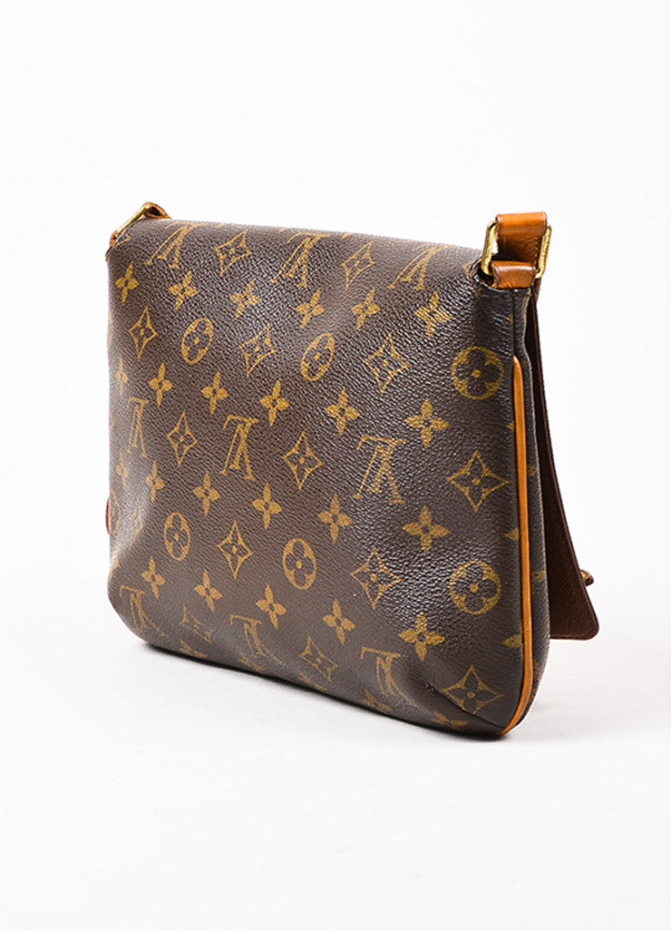 Louis Vuitton Brown Tan Coated Canvas Leather Monogram Crossbody Bag – Luxury Garage Sale