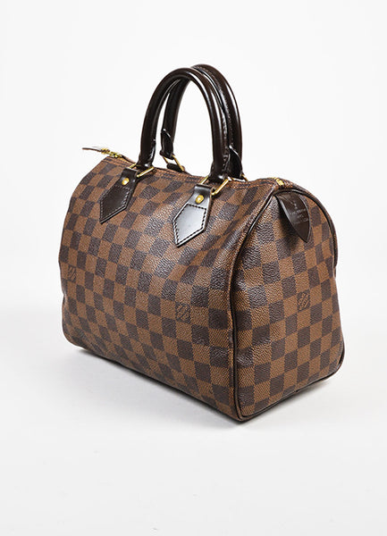 Louis Vuitton Damier Ebene Brown Coated Canvas Checkered Speedy 25 Bag – Luxury Garage Sale