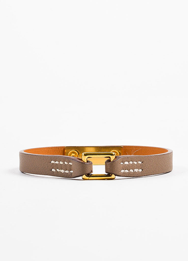Hermes | Hermes Taupe and Gold Toned Leather 