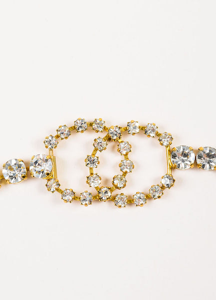 Chanel Gold Toned Crystal Rhinestone 'CC' Body Chain Belt – Luxury ...
