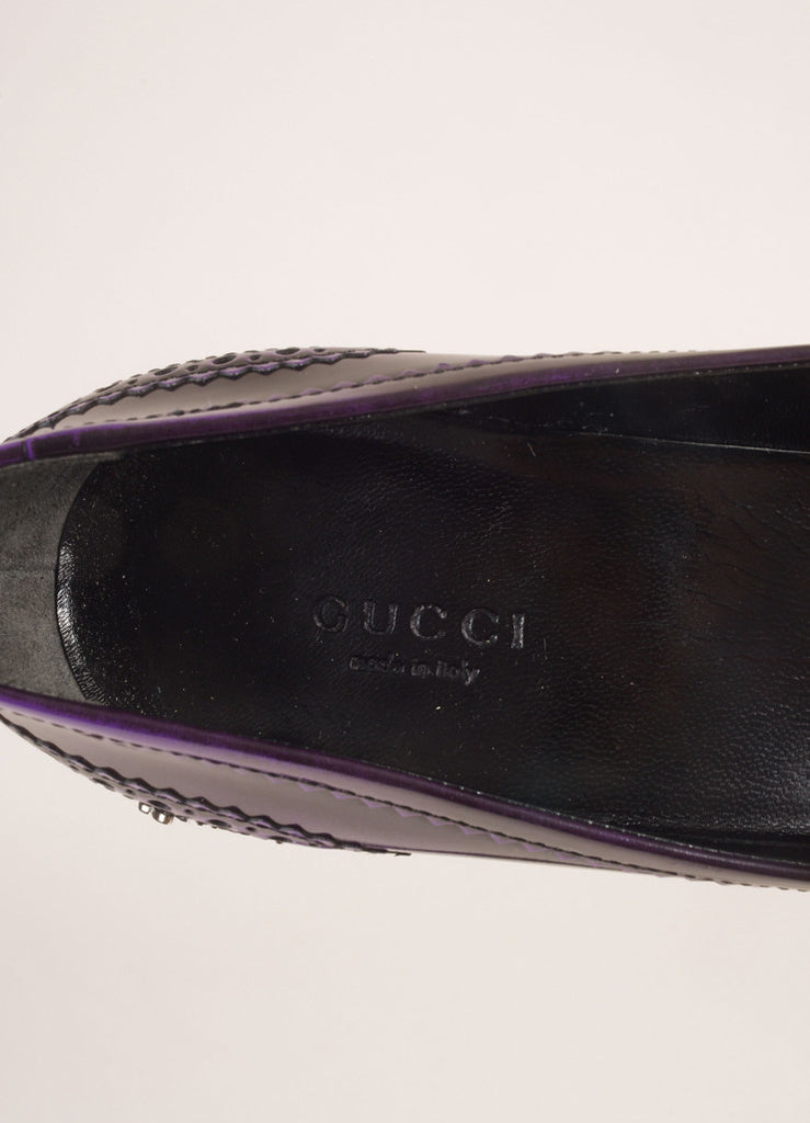 Gucci | Purple and Black Gucci Leather Spectator Brogue Platform Pumps ...