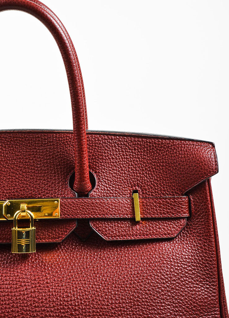 Hermes Dark Red Clemence Leather Flap 