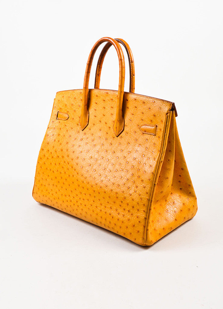 Hermes &#39;Saffron&#39; Orange Ostrich Leather 35cm Birkin Bag – Luxury Garage Sale
