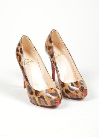 leopard open toe pumps