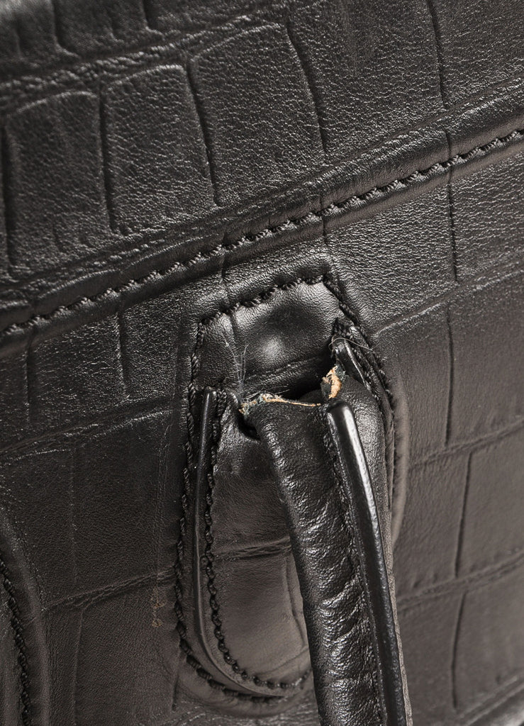 Celine | Black Crocodile Embossed Leather 