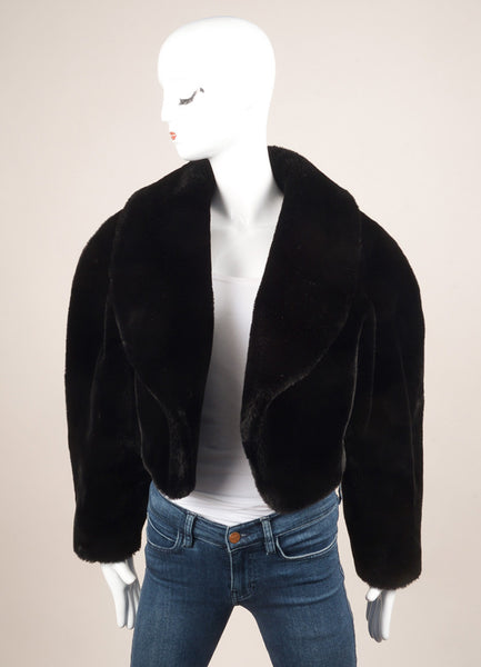 Black Faux Fur Cropped Jacket – Luxury Garage Sale