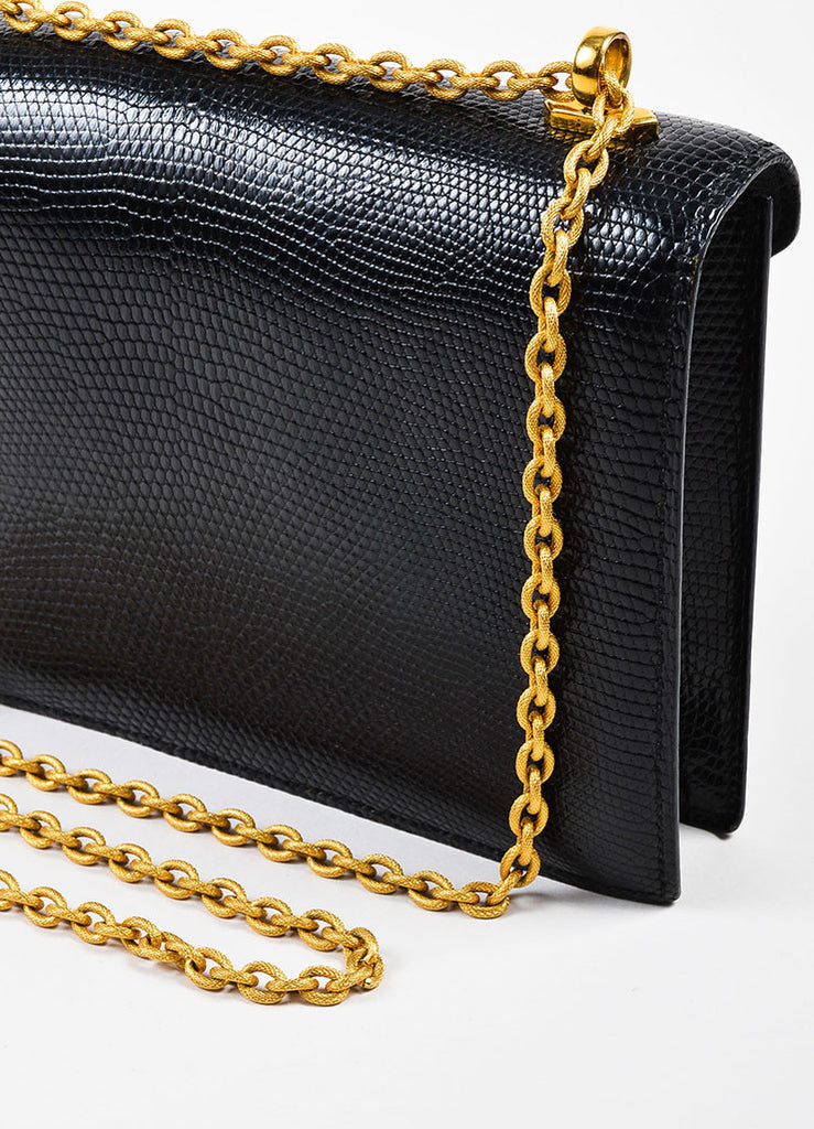 Hermes | Hermes Black Lizard Metal Chain 