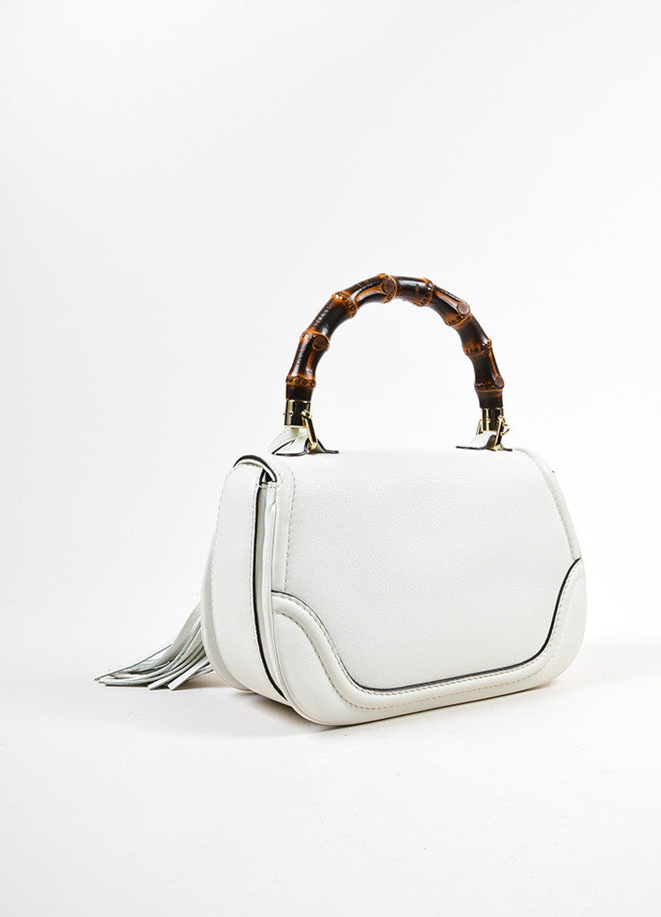 White Gucci Leather Bamboo Handle Tassel Bag – Luxury Garage Sale