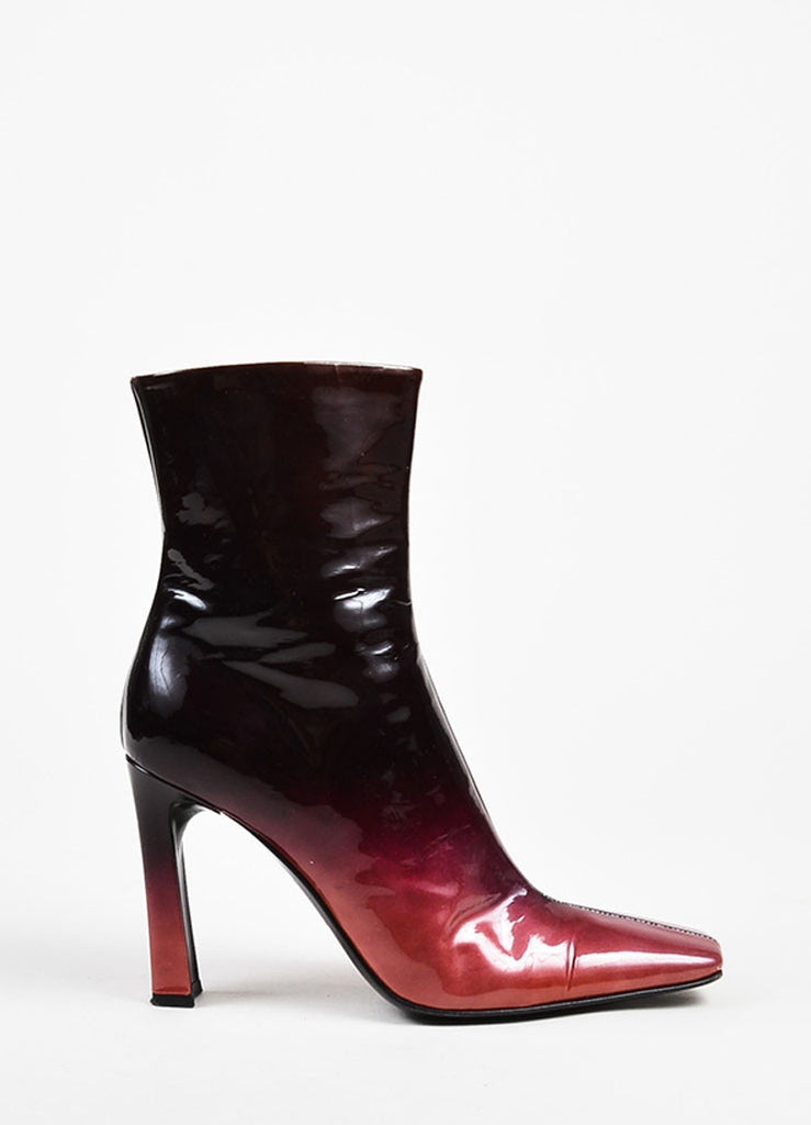 Prada | Black & Pink Prada Patent Leather Ombre Block Heel Square Toe ...