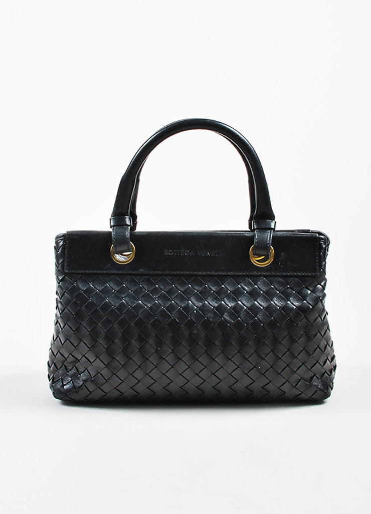 Bottega Veneta Black Leather Intrecciato Woven Handbag – Luxury Garage Sale