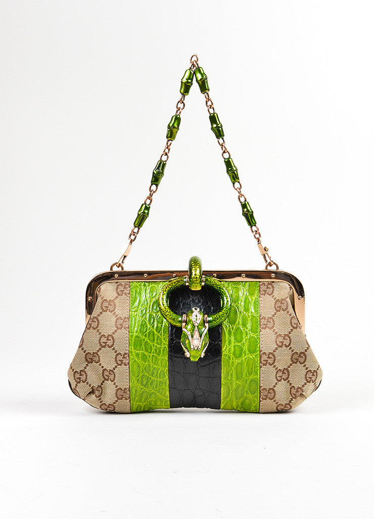 Tom Ford Gucci Monogram Canvas Crocodile Snake Head Bag – Luxury Garage Sale