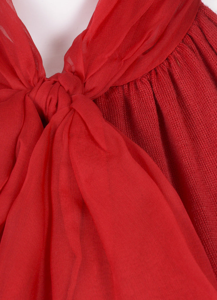 Giambattista Valli | Red Wool Knit Silk Chiffon Dress – Luxury Garage Sale