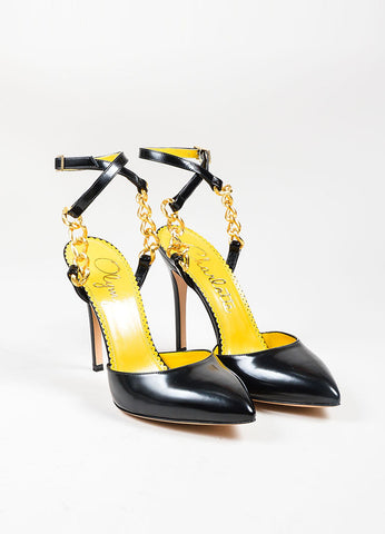 Donna Karan Collection | Black Suede Lucite Sandal Heels – Luxury ...