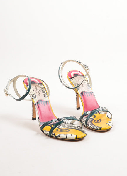 Valentino Multicolor Leather Floral Thin Strap Sandals – Luxury Garage Sale