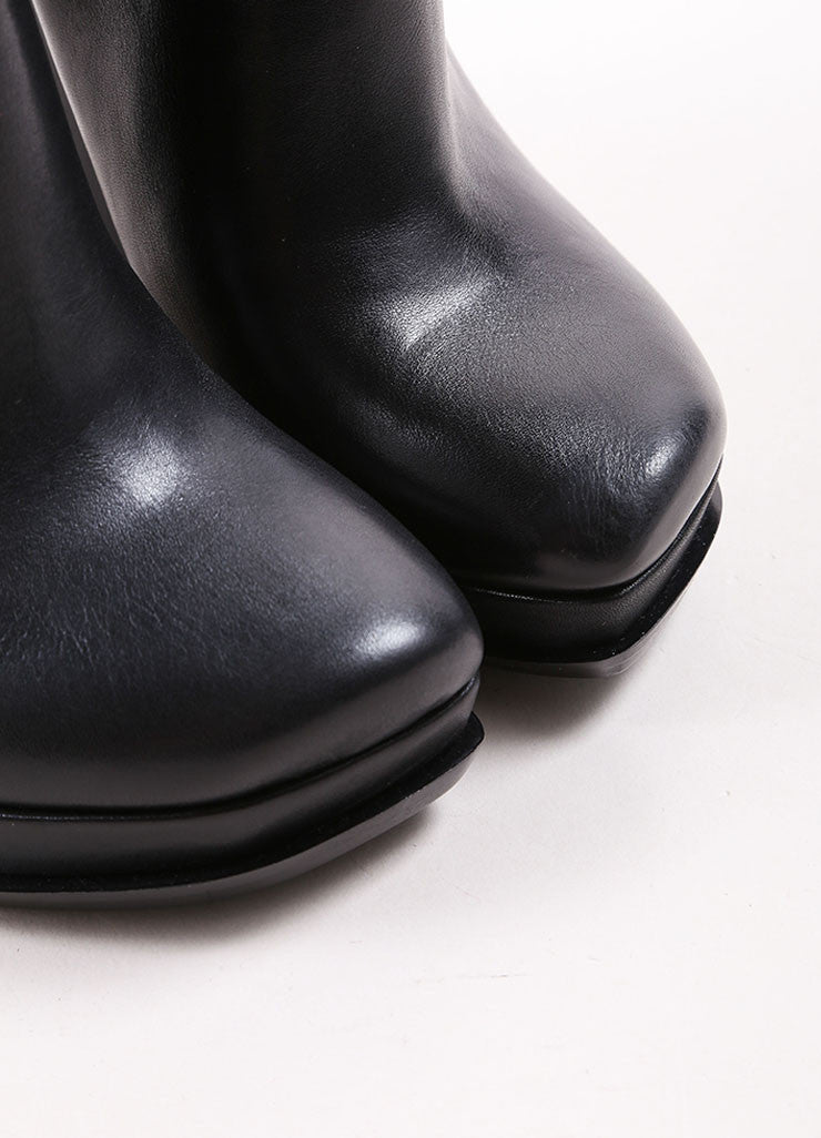 Lanvin Black Leather Chunky Heel Platform Ankle Boots – Luxury Garage Sale
