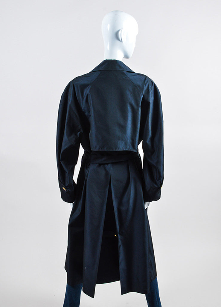 Hermes | Navy Hermes Silk Double Breasted Belted Trench Coat – Luxury ...