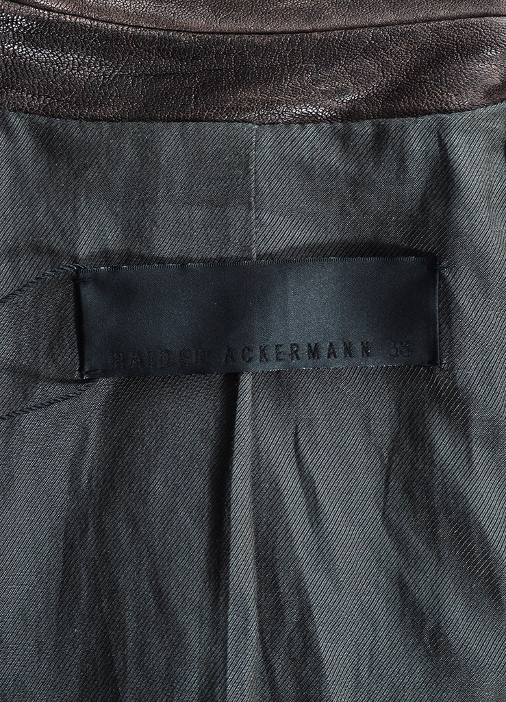 Haider Ackermann | Haider Ackermann Brown Distressed Leather Peplum ...