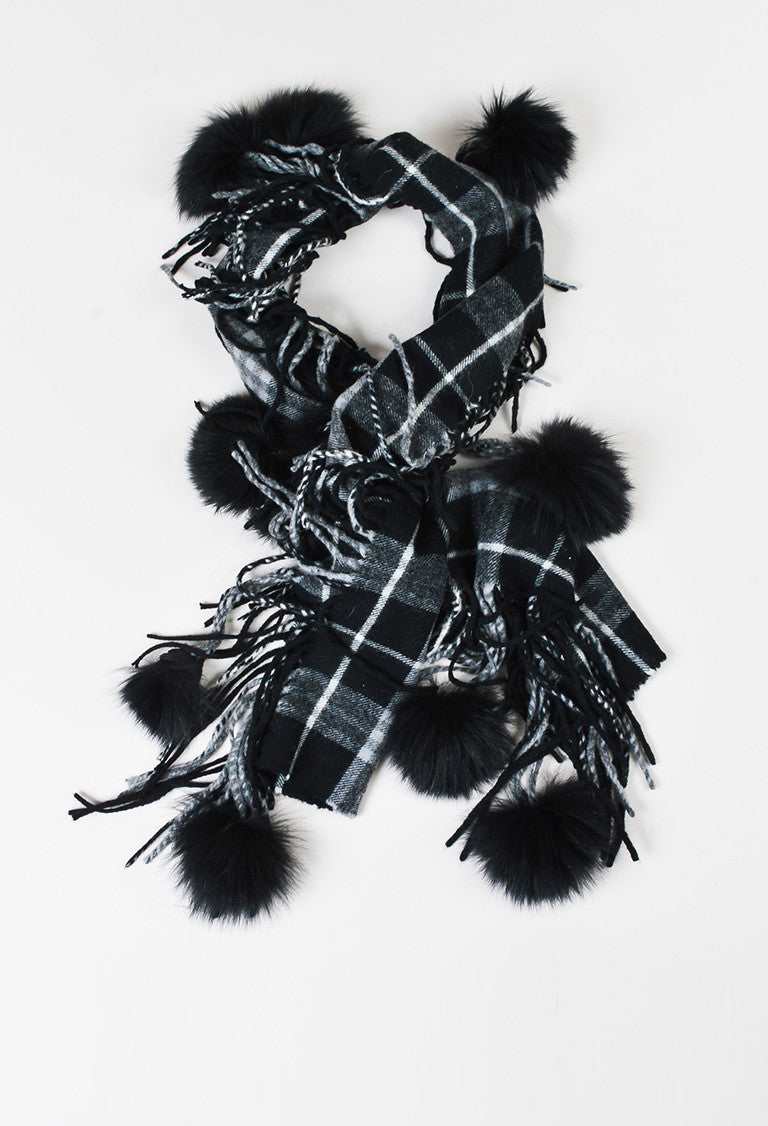 burberry scarf with pom poms