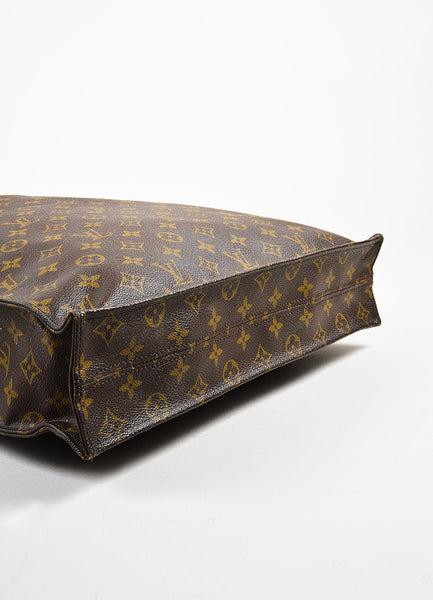 Louis Vuitton Brown and Tan Coated Canvas Monogram &quot;Sac Plat&quot; Tote Bag – Luxury Garage Sale