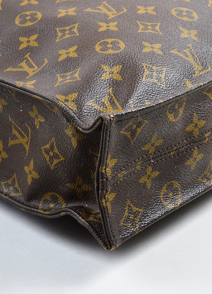 Louis Vuitton Brown and Tan Coated Canvas Monogram &quot;Sac Plat&quot; Tote Bag – Luxury Garage Sale