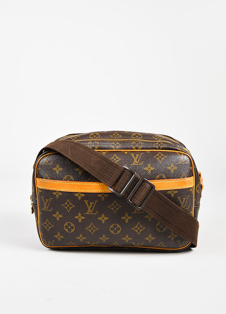 Louis Vuitton Brown Tan Coated Canvas Monogram &quot;Reporter PM&quot; Crossbody – Luxury Garage Sale