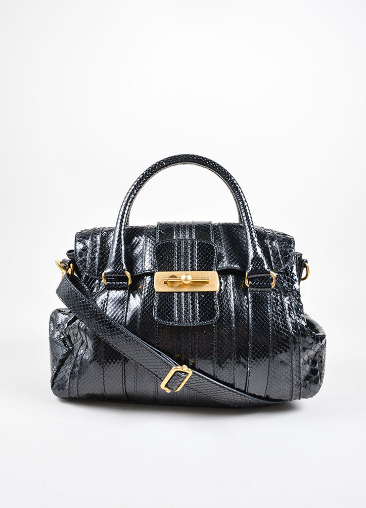 Escada Black Python Leather Satchel Bag – Luxury Garage Sale