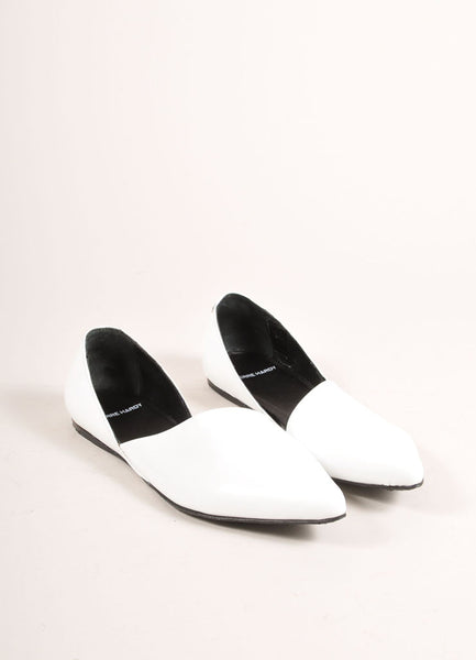 White Patent Leather Pointed Toe D'Orsay Flats – Luxury Garage Sale