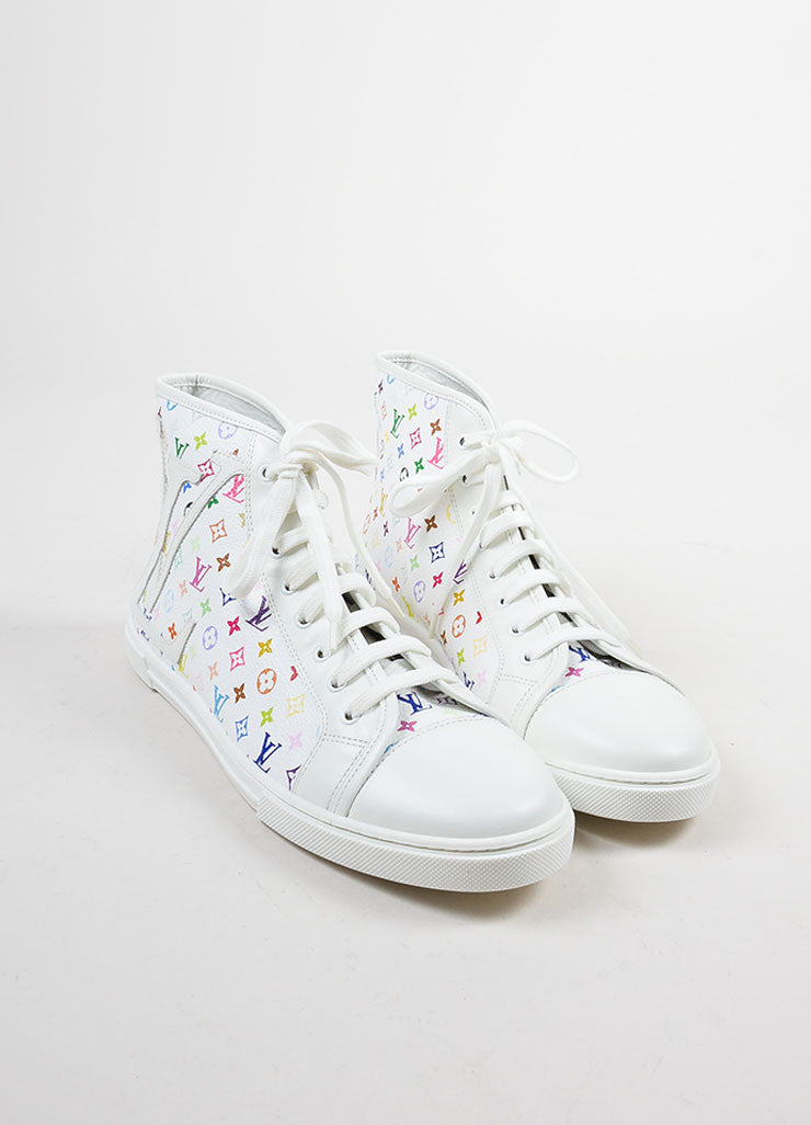 White Multicolor Louis Vuitton Canvas Monogram Sneakers – Luxury Garage Sale