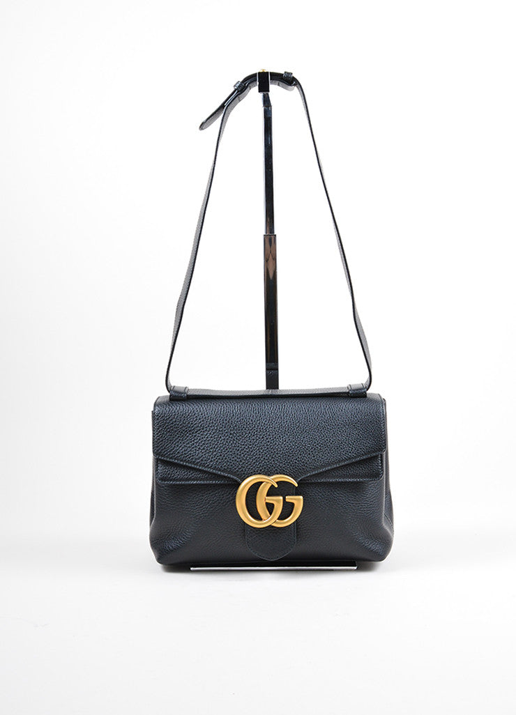 Black Leather Gucci Gold Tone &quot;Marmont&quot; Shoulder Bag – Luxury Garage Sale