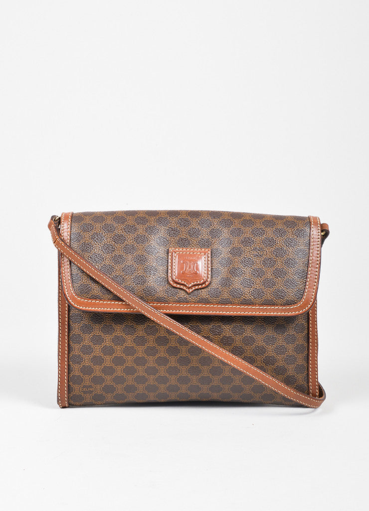 Brown Celine Monogram Coated Canvas Leather Flap Bag – Luxury Garage Sale