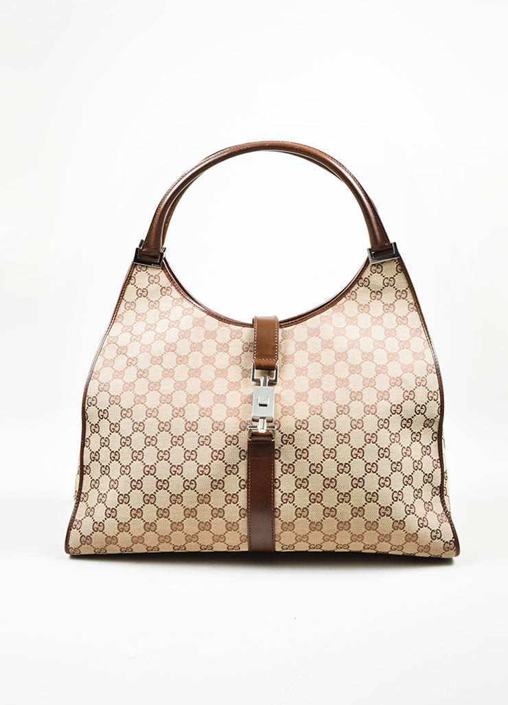 Brown Gucci Monogram Canvas and Leather &quot;Bardot&quot; Bag – Luxury Garage Sale
