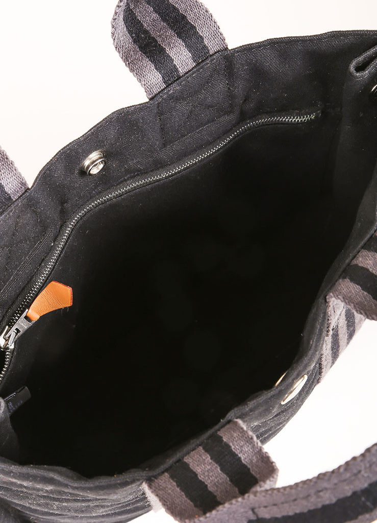 Hermes | Black and Grey Canvas Striped Tote Bag – Luxury Garage Sale