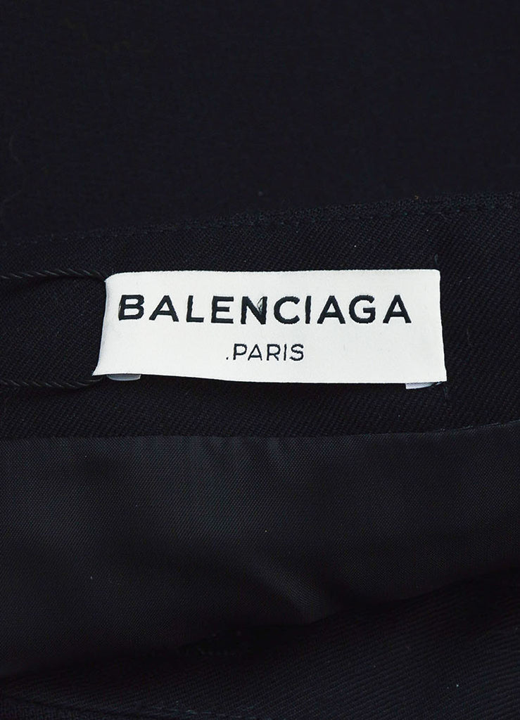 Balenciaga | Balenciaga Black Wool Button Front Mini A-Line Skirt ...