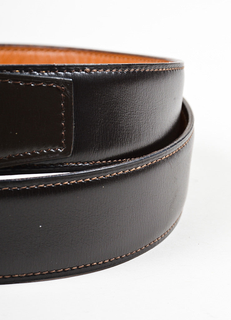 Men&#39;s Hermes Brown Leather Gold Toned Buckle Belt – Luxury Garage Sale