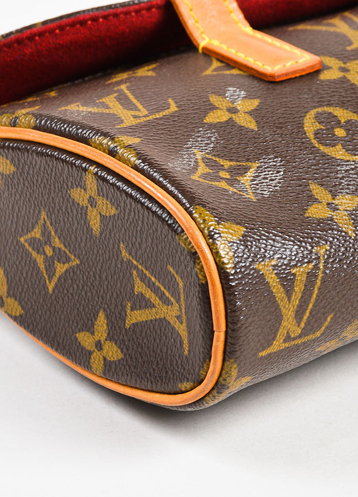 Louis Vuitton Brown Coated Canvas Leather Trim &quot;Sonatine&quot; Flap Bag – Luxury Garage Sale