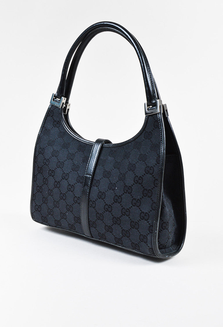 Gucci Black &quot;GG Supreme&quot; Monogram Canvas &quot;Bardot&quot; Hobo Bag – Luxury Garage Sale