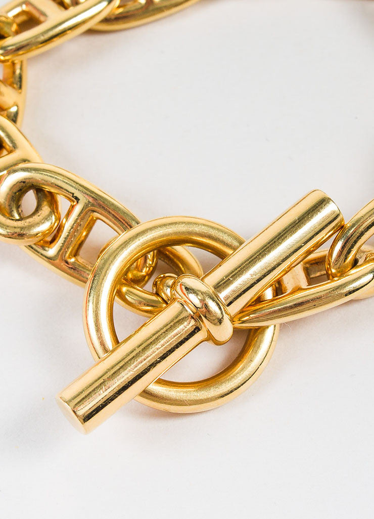 Hermes 18K Yellow Gold &quot;Chaîne d&#39;Ancre&quot; Link Chain Toggle Bracelet – Luxury Garage Sale