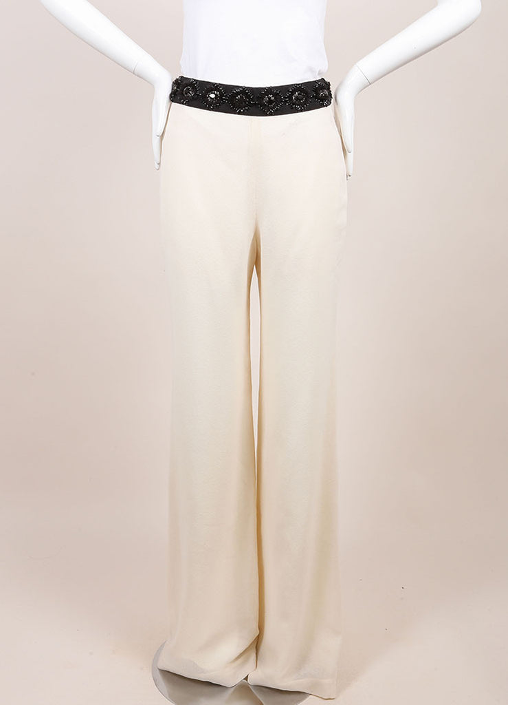 Naeem Khan | New With Tags Ivory Wide Leg Wool Evening Pants – Luxury ...