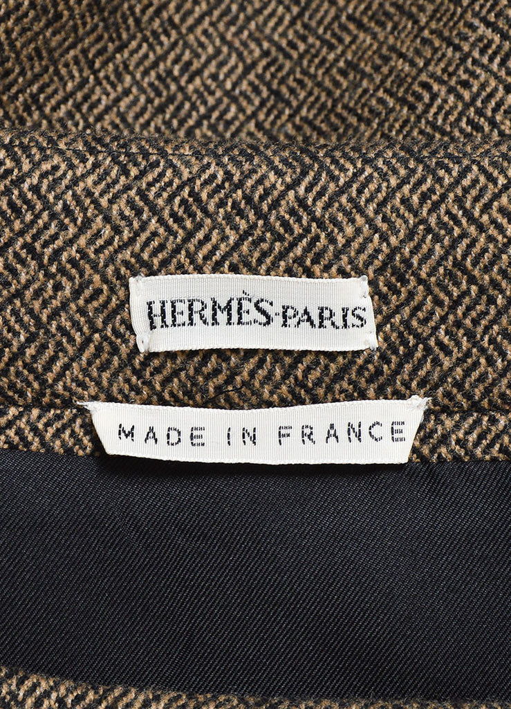 Hermes | Brown Hermes Wool Cashmere Patterned Top and Skirt Set ...