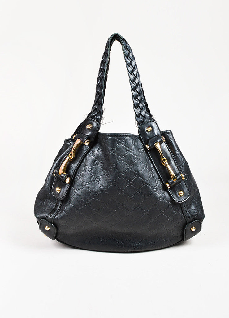 Gucci Black Leather Embossed &#39;Guccissima&#39; Small &quot;Pelham&quot; Shoulder Bag – Luxury Garage Sale