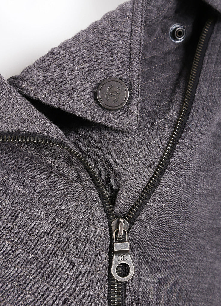 Chanel | Grey Wool Moto Zip Up Jacket – Luxury Garage Sale