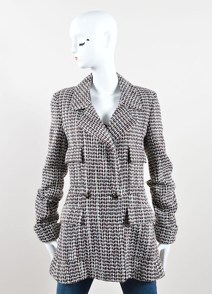 Chanel | Chanel Brown Wool Tweed Sequin Tailored Long Jacket – Luxury ...