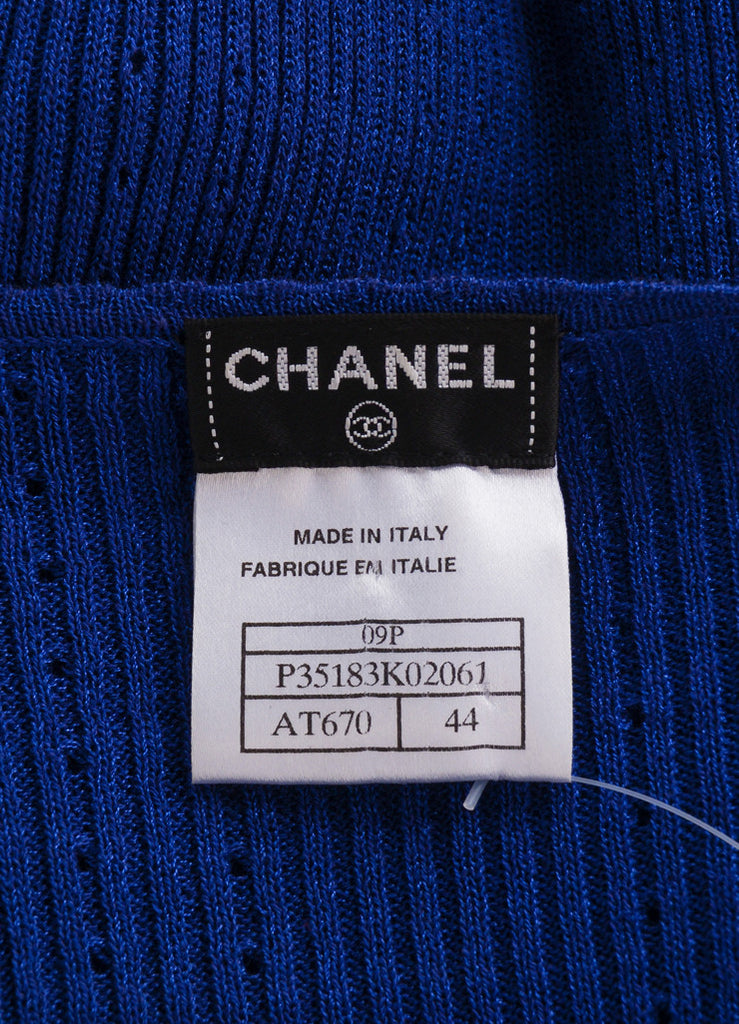 Chanel | Chanel Blue Short Sleeve Scoop Neck 