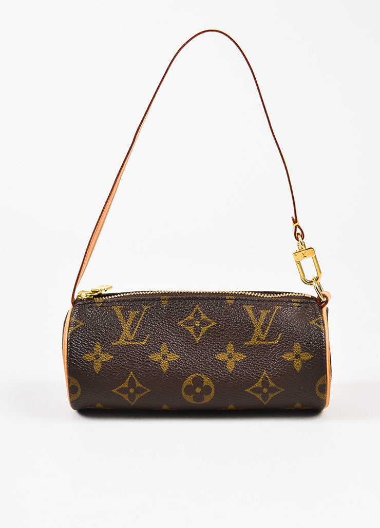 Louis Vuitton Brown Coated Canvas &quot;Mini Papillon&quot; Barrel Pochette Bag – Luxury Garage Sale