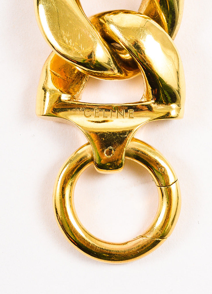 Celine | Celine Gold Toned Oversized Chunky Curb Link Chain Bracelet ...