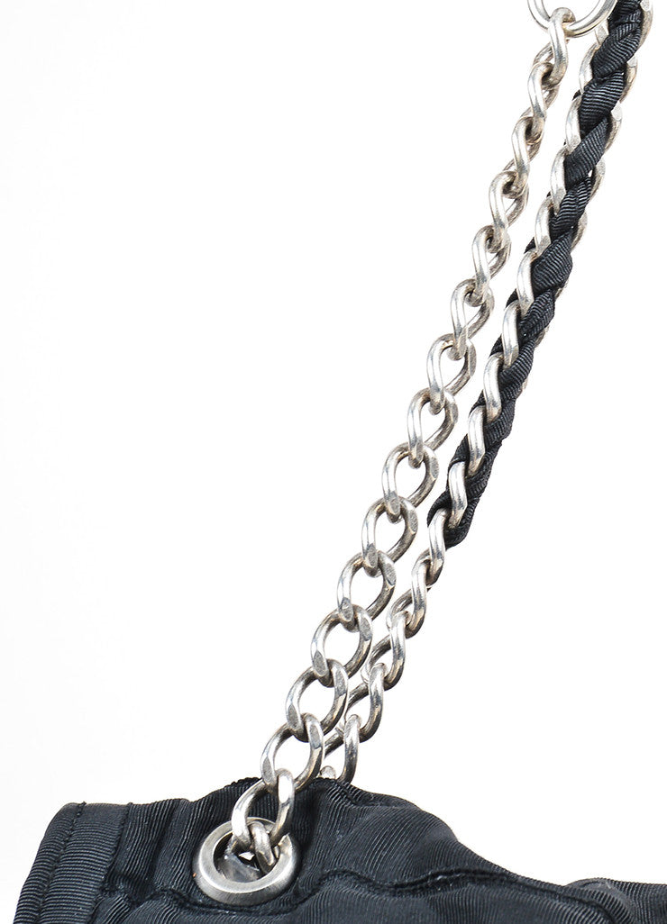 Lanvin Black Twill Silver Chain Strap Ribbon Purse – Luxury Garage Sale