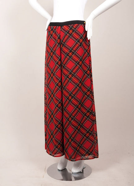 Red and Black Check Print Palazzo Pants – Luxury Garage Sale