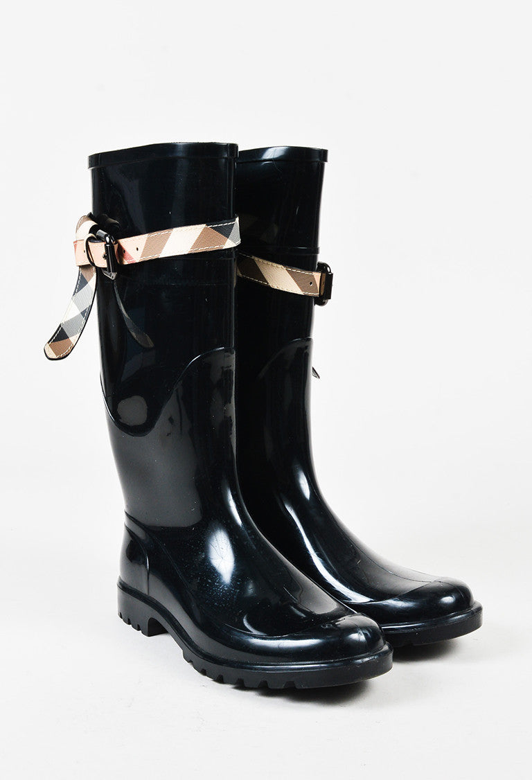 black burberry rain boots